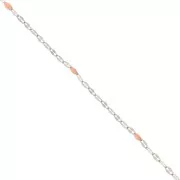 1.5mm Stainless steel Fancy chain - epoxy resin - Salmon x90cm