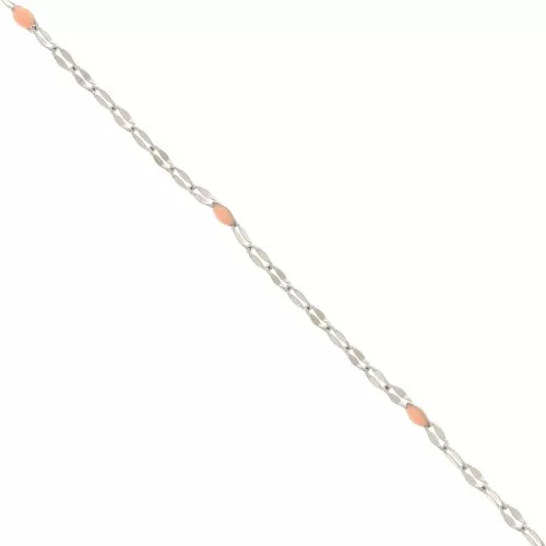 1.5mm Stainless steel Fancy chain - epoxy resin - Salmon x90cm
