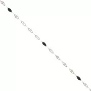 1.5mm Stainless steel Fancy chain - epoxy resin - Black x90cm
