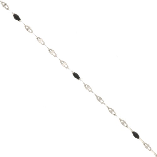 1.5mm Stainless steel Fancy chain - epoxy resin - Black x90cm