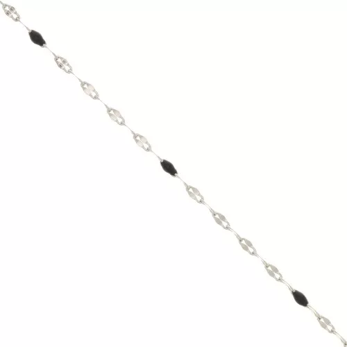 1.5mm Stainless steel Fancy chain - epoxy resin - Black x90cm