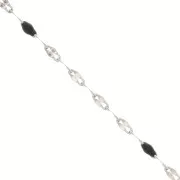 1.5mm Stainless steel Fancy chain - epoxy resin - Black x90cm
