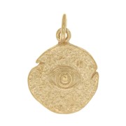 15x12mm Round Irregular Eye Charm - 3 Micron Gold Plated x1