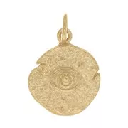 15x12mm Round Irregular Eye Charm - 3 Micron Gold Plated x1