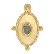 22x15mm Oval Moonstone Pendant - 3 Micron Gold Plated x1|raw }}