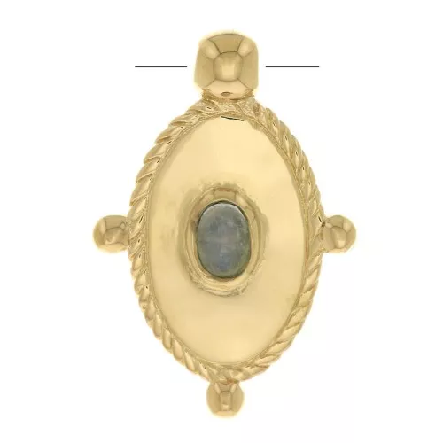 22x15mm Oval Moonstone Pendant - 3 Micron Gold Plated x1