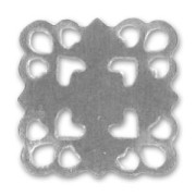 Filigree squared finding 16mm Old silver tone x1|raw }}