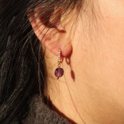 12mm Leverback earrings with zirconium oxide - open ring - Crystal - Fine Gold plated x2