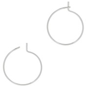18x0.8mm hoop earrings - Rhodium Tone x2