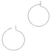18x0.8mm hoop earrings - Rhodium Tone x2