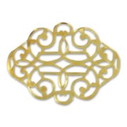 Filigree finding smooth finish Oval 41x30mm fine Gold plated x1|raw }}