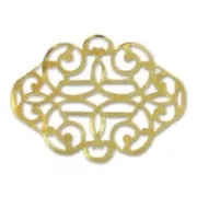 Filigree finding smooth finish Oval 41x30mm fine Gold plated x1