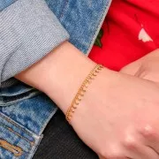 6.75mm Rombo chain with small moons - Fine Gold Plated x50cm