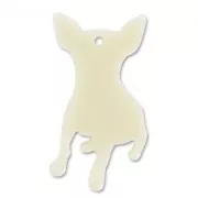 Dog pendant 58mm Cream x1