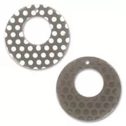 Pendant 34mm Light Grey Polka dot White x1