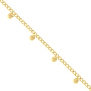 4.8mm Rombo chain with small balls  - Fine Gold plated x50cm|raw }}
