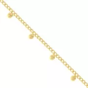 4.8mm Rombo chain with small balls  - Fine Gold plated x50cm