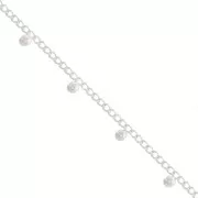 4.8mm Rombo chain with small balls - fine silver plating x50cm