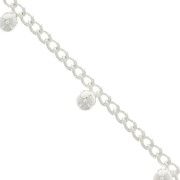 4.8mm Rombo chain with small balls - fine silver plating x50cm