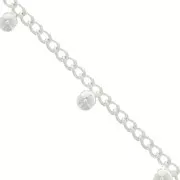 4.8mm Rombo chain with small balls - fine silver plating x50cm