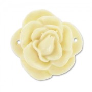 Rose spacer 2 holes 32mm Cream x1