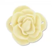 Rose spacer 2 holes 32mm Cream x1
