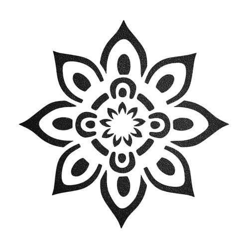 12x12cm Plastic Stencil - Mandala Flower - White x1