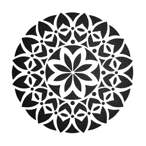 12x12cm Plastic Stencil - Graphic Mandala - White x1