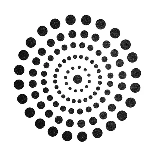 12x12cm Plastic Stencil - Dot circle design - White x1