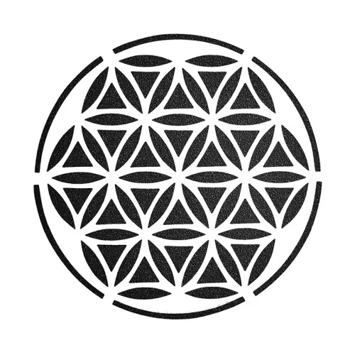 12x12cm Plastic Stencil - Mandala Flower of Life - White x1