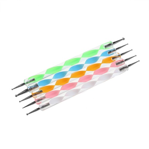 Set of 5 double point dotting tools - Multicoloured x1