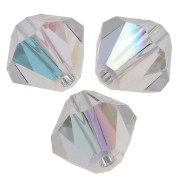 6mm Preciosa Crystal Bicones - MC Bead Rondell - Crystal AB x12