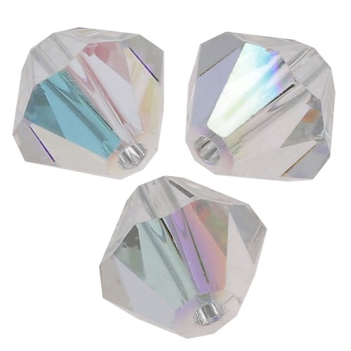 6mm Preciosa Crystal Bicones - MC Bead Rondell - Crystal AB x12