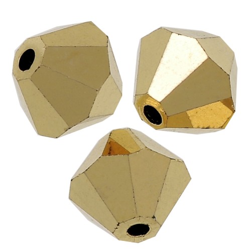 6mm Preciosa Crystal Bicones - MC Bead Rondell - Crystal Aurum Full x12