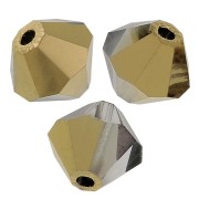 6mm Preciosa Crystal Bicones - MC Bead Rondell - Crystal Aurum Half x12
