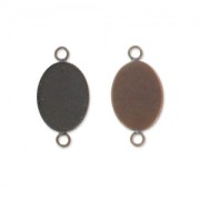 Spacer Econo cabochon setting oval-shaped 18x13mm Old copper ton