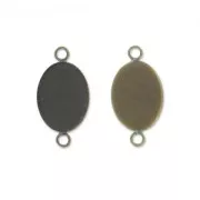 Spacer Econo cabochon setting oval-shaped 18x13mm Bronze tone x1