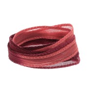 10mm Silk ribbon - Tie and dye - Dark red - Light red x85cm