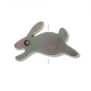 Iridescent Mother-of-Pearl Rabbit 17x10mm Black Iris x1|raw }}