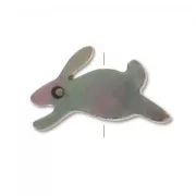 Iridescent Mother-of-Pearl Rabbit 17x10mm Black Iris x1
