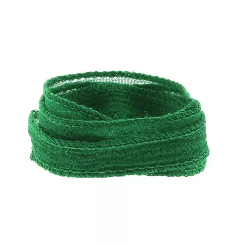 10mm Silk ribbon - Green x85cm