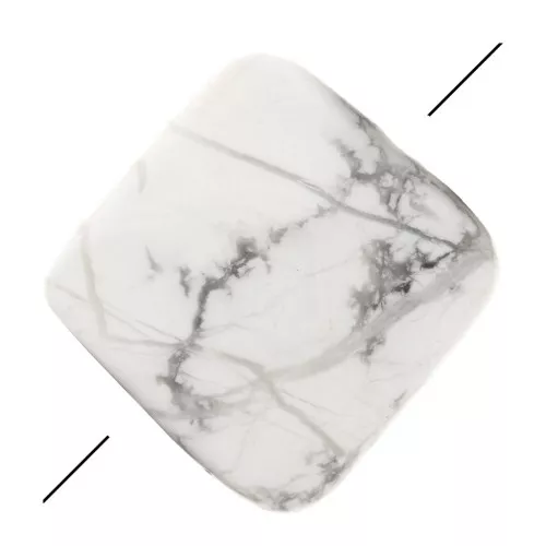 12mm Square faceted gemstone bead - Howlite x1