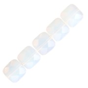 12mm Square faceted Imitation gemstone bead - Opalite x1