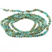 2mm Round faceted gemstone beads - Natural Turquoise x40cm