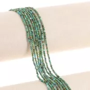 2mm Round faceted gemstone beads - Natural Turquoise x40cm