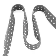 Bias ribbon Polka dot Grey x 1m