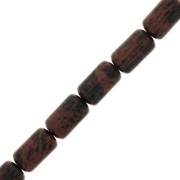10x6mm Gemstone Tube Beads - Mahogany Obsidian x8
