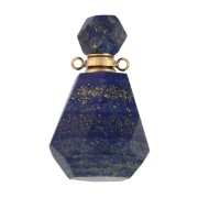 38x20mm Perfume bottle gemstone pendant - Lapis lazuli - Golden Stainless steel x1|raw }}
