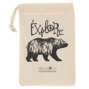 140x210mm Cotton pochon by Perles&Co - Explore - Beige - Black x1|raw }}