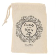 140x210mm Cotton pochon by Perles&Co - Creativity - Beige - Black x1|raw }}